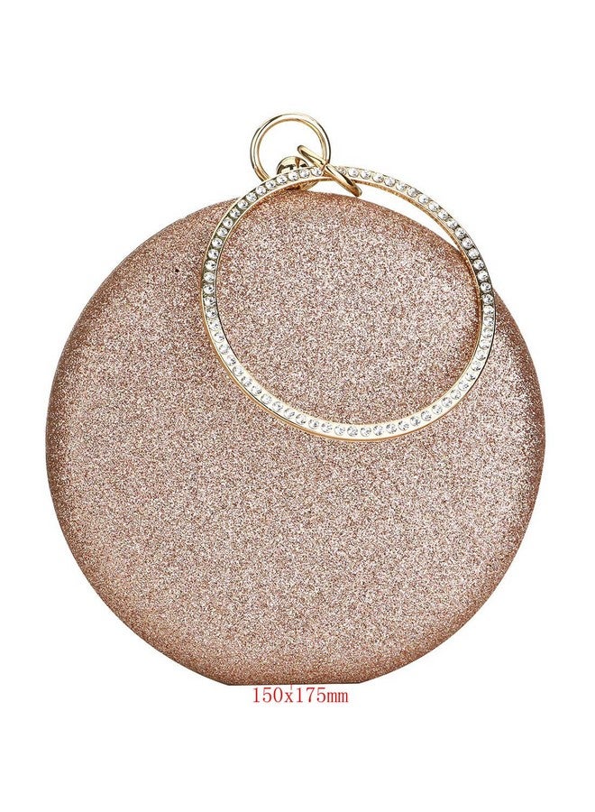 Gets Women Top Handle Handbags Tote Bag Purse Clutch Bag With Chain Circular Ring With Rhinestone - Image 1