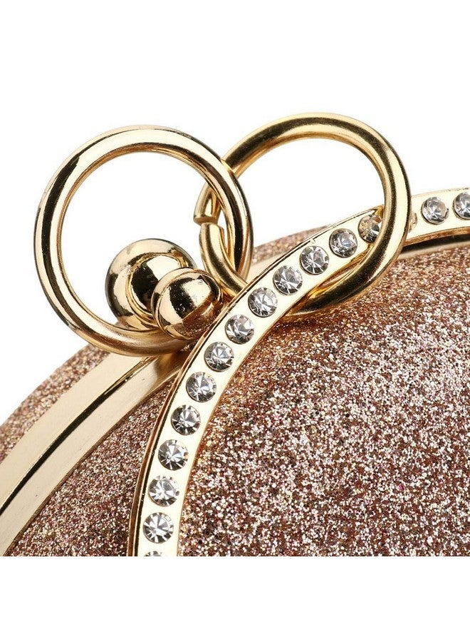 Gets Women Top Handle Handbags Tote Bag Purse Clutch Bag With Chain Circular Ring With Rhinestone - Image 2