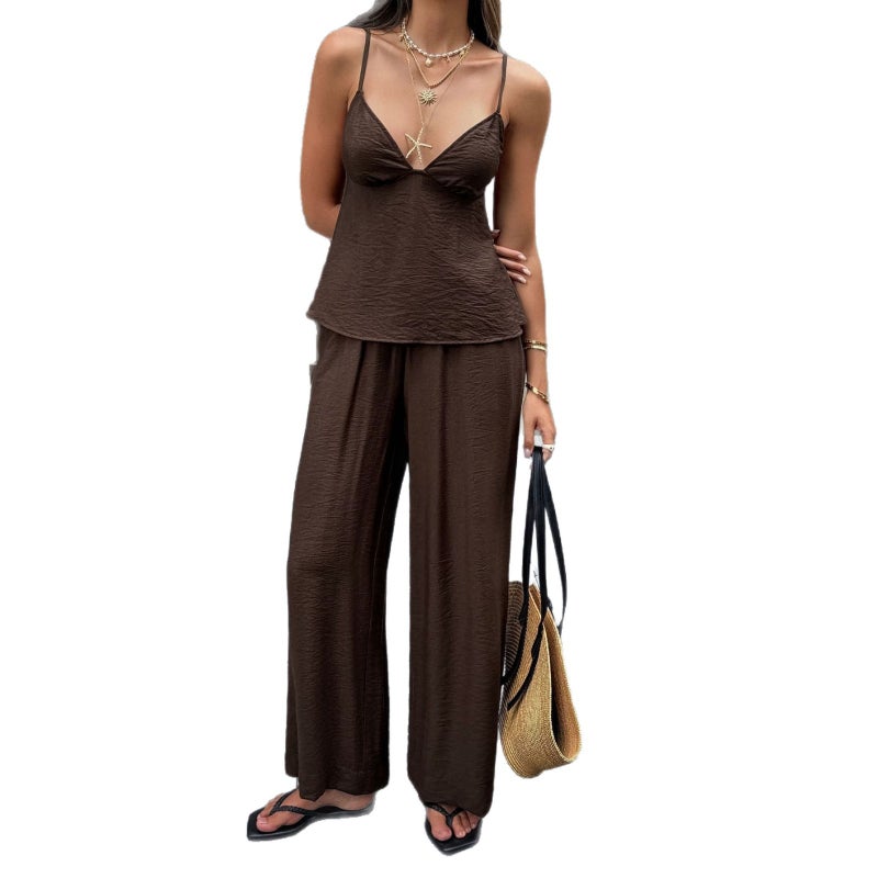 Women's Solid Color Sleeveless Tracksuit Set - Image 4