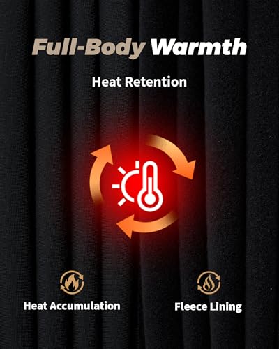 WEERTI Thermal Underwear for Men Long Johns with Fleece Lined Base Layer Men Cold Weather Top Bottom Black - Image 3