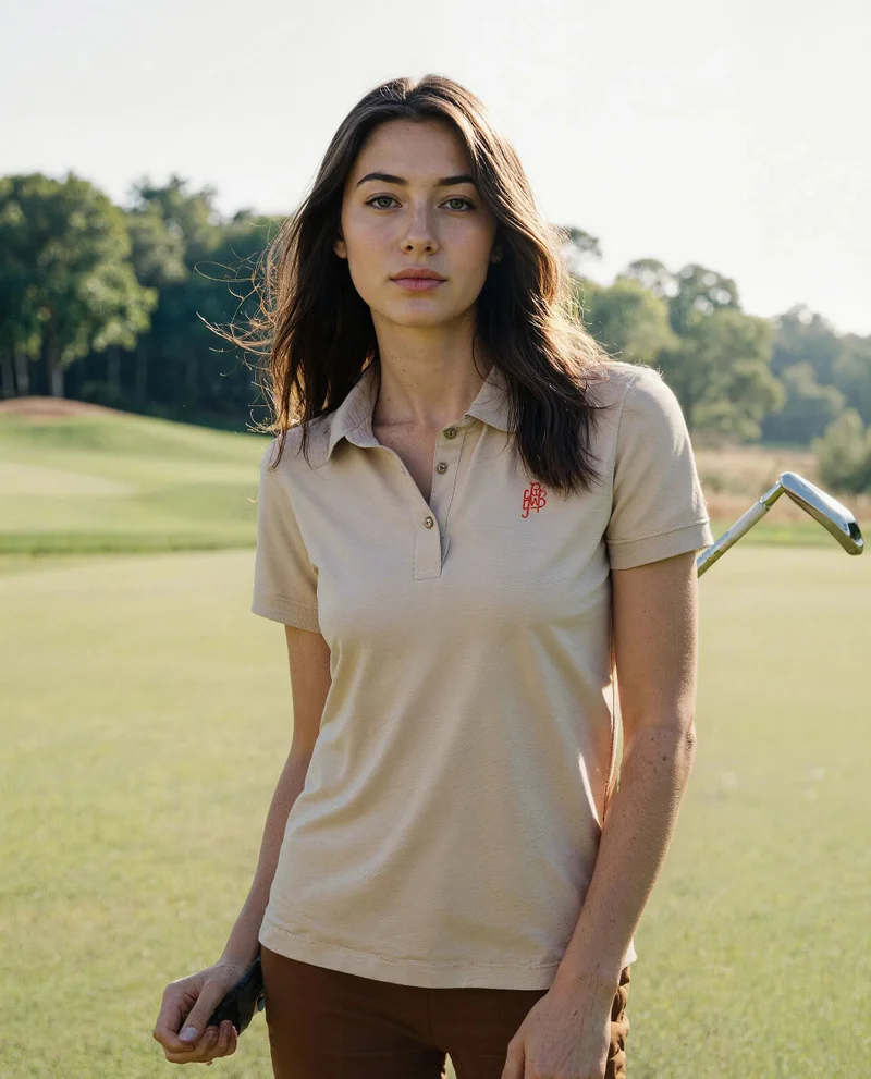 Rareism Rareism Women Lugano Dusky Brown Cotton Poly Fabric Short Sleeve Polo Collar Button Closure Plain Polo