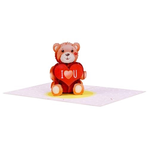 Paper Love 3D Pop Up Valentine's Day Card, Teddy Bear, Gift for Valentine's Day, Birthday, Mothers Day, Wedding, Anniversary, Get Well, All Occasion - 5" x 7" Cover - Includes Envelope and Note Tag - Image 5