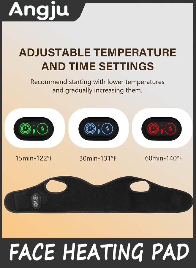 Angju Cordless Face Heating Pad For Tmj Pain Relief, With 3 Heat And Time Settings, Wrap, Rechargeble Warm Compress Jaw Chin Wisdom Teeth - Image 2
