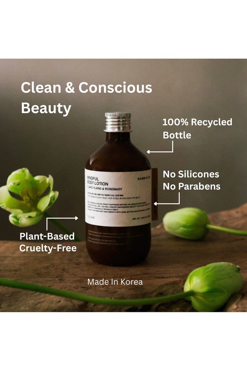TOUN28 Mindful Body Lotion with Ylang Ylang & Rosemary – Deep Hydration & Soothing Care – Floral-Citrus Scent, 100% Recycled Bottle, Vegan Korean Body Care for All Skin Types, 300ml - Image 3