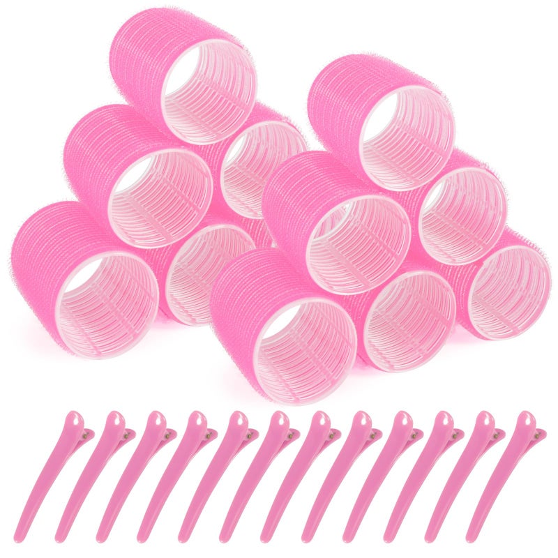 BESSEEK Super Jumbo Hair Rollers, 12 Pack Self Grip Salon Hairdressing Curlers, Hair Curlers Sets, DIY Curly Hairstyle for Long Hair, Colors May Vary, Jumbo Plus - Image 1