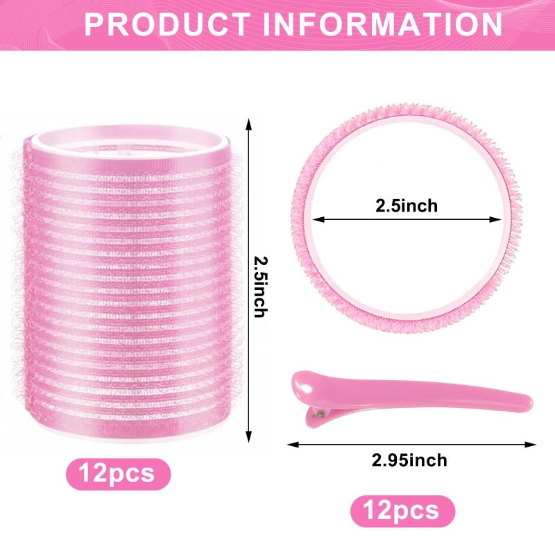 BESSEEK Super Jumbo Hair Rollers, 12 Pack Self Grip Salon Hairdressing Curlers, Hair Curlers Sets, DIY Curly Hairstyle for Long Hair, Colors May Vary, Jumbo Plus - Image 2