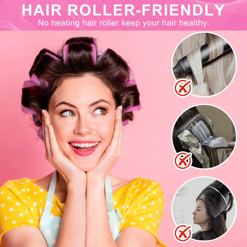 BESSEEK Super Jumbo Hair Rollers, 12 Pack Self Grip Salon Hairdressing Curlers, Hair Curlers Sets, DIY Curly Hairstyle for Long Hair, Colors May Vary, Jumbo Plus - Image 4