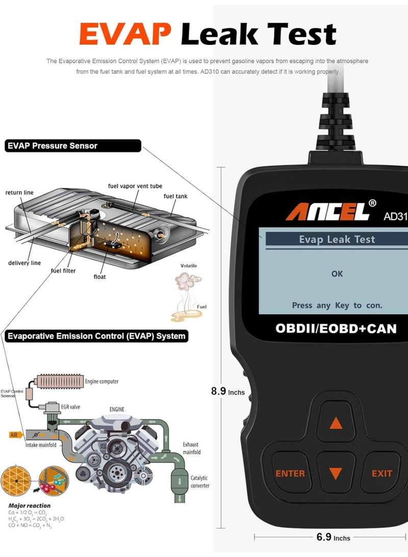 ANCEL AD310 Classic Enhanced Universal OBD II Scanner Car Engine Fault Code Reader CAN Diagnostic Scan Tool, Read and Clear Error Codes for 1996 or Newer OBD2 Protocol Vehicle - Image 5
