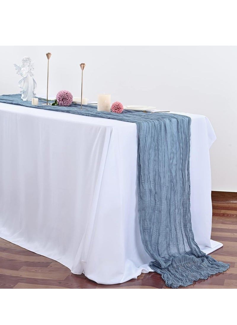 Generic 2PCS Table Runners - Cheesecloth Table Runner 90*400CM, Table Runner Cheese Cloth Table Runner for Wedding, Table Decorations  - Image 1