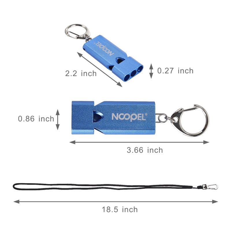 NOOPEL Whistle Emergency Noopel Three Tubes Survival Whistles 2 Pack with Lanyard for Hiking Camping Kayak Sports Outdoor Safety Kids Lifeguard Rescue Signaling (Blue) - Image 3