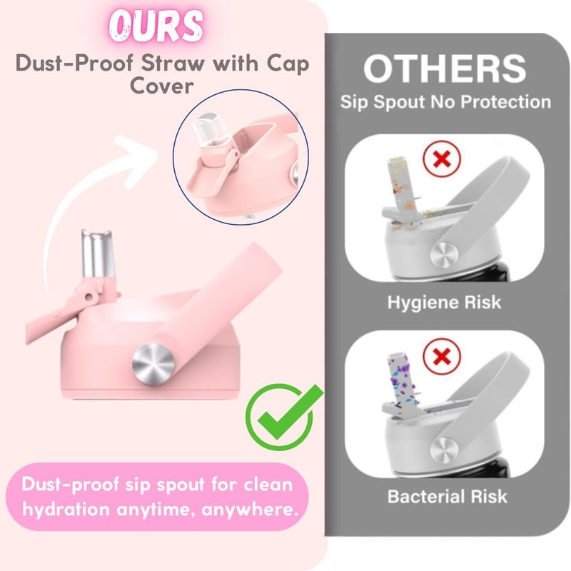 Oceanic Kids Stainless Steel Water Bottle 550ml 18oz Double-Wall Vacuum Insulated 304 Stainless steel Water Bottle BPA FREE Leak Proof Kids School Water Flask (Princess 550ml) - Image 5