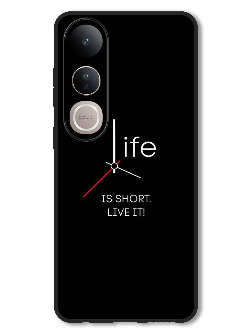 Theodor Case Compatible with Vivo V50 Lite Protection Shockproof Bumper Cover Life is Short - Image 1