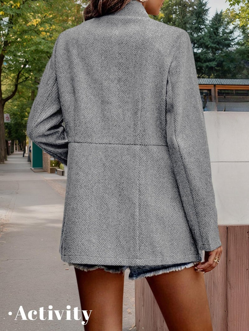 Mina Self Suits Jackets For Women 2026 Fall suiting Womens Suit Women's Blazers & Suit Jackets Church Long Blazer Dress Gary Business Casual Work Professional Office Trendy Fashion Dressy Slim Jacket - Image 4