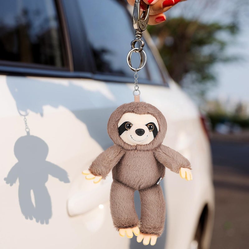 VICASKY Plush Sloth Keychain for Bag & Purse, Cute Stuffed Animal Keyring Toy, Soft Kawaii Hanging Pendant Charm, Decorative Grey Plush Doll Accessory for Backpack, Purse Or Handbag Grey - Image 2