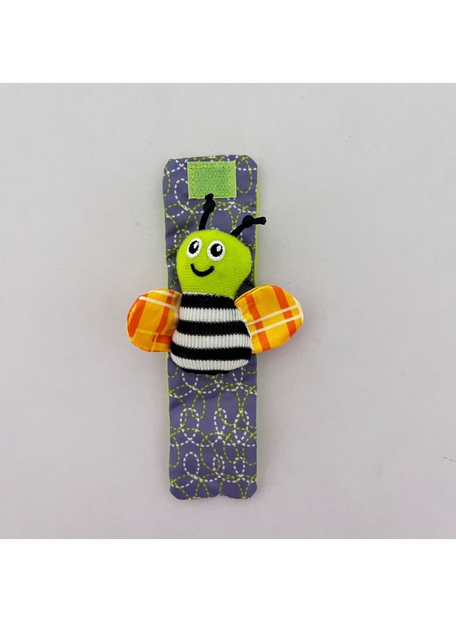 Baby Watch Strap Bracelet Socks Gloves Cartoon Cute Bee Infant Hand Shake Bell Socks Set Toy Bed Bell-Color:Green Bee Strap - Image 1