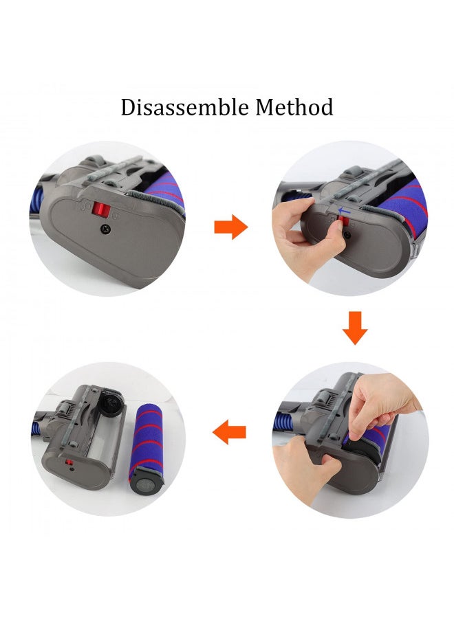 Weile - Replacement Soft Roller Cleaner Head Compatible with Dyson V6 Animal, V6 Fluffy, DC58, DC59, DC61, DC62, DC74 Cordless Vacuum Cleaner, Hard Floor Attachment with Headlights - Image 1