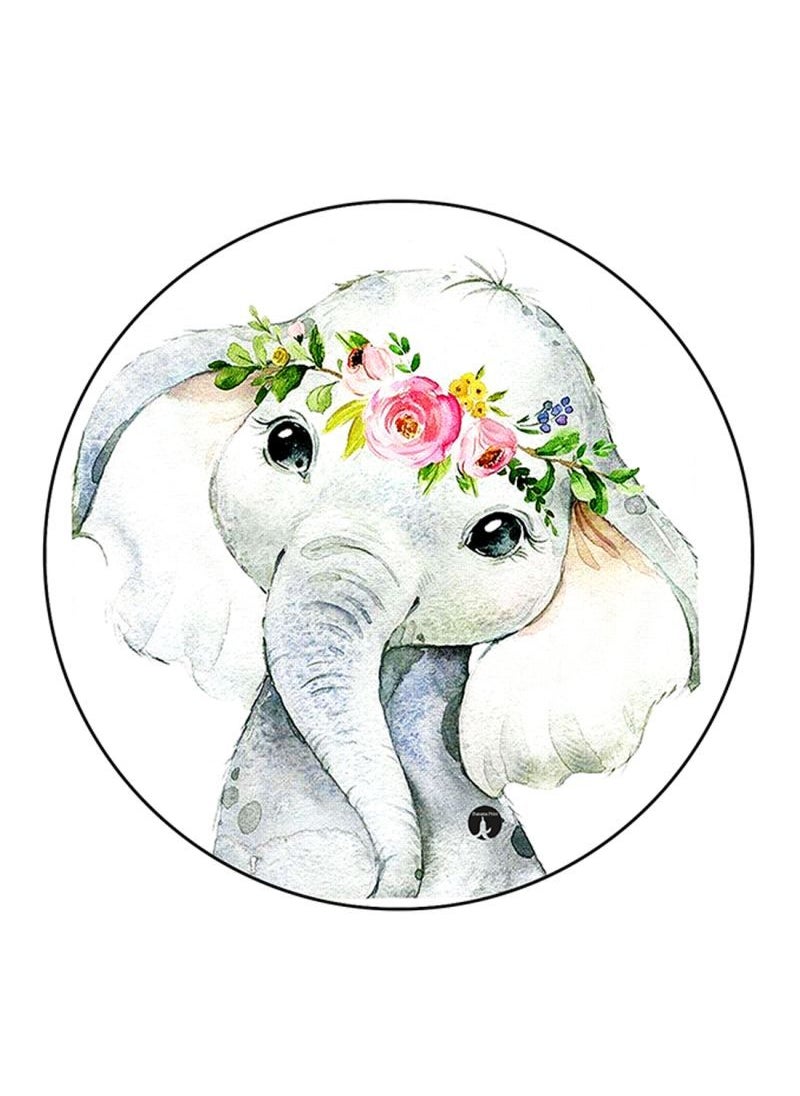 RKN An Elephant Printed Fridge Magnet Round  Multicolour  - Image 1