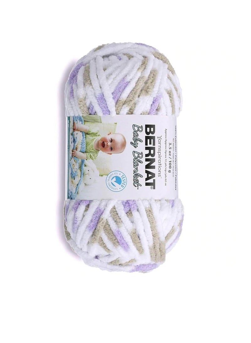 Bernat Bernat Baby Blanket Big Ball Yarn Little Lilac Dove Print - Image 3