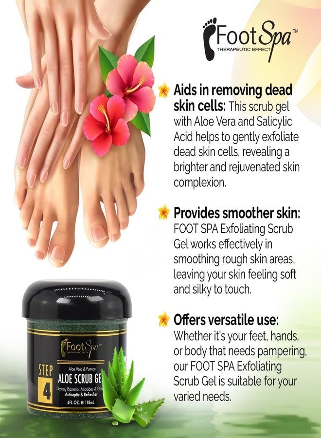 footspa FOOT SPA - Exfoliating Scrub Gel, 4 Oz - Manicure, Pedicure and Body Exfoliator Infused with Aloe Vera and Salicylic Acid - Glow, Polish, Smooth and Moisture Skin - Body, Hand and Foot - Image 3