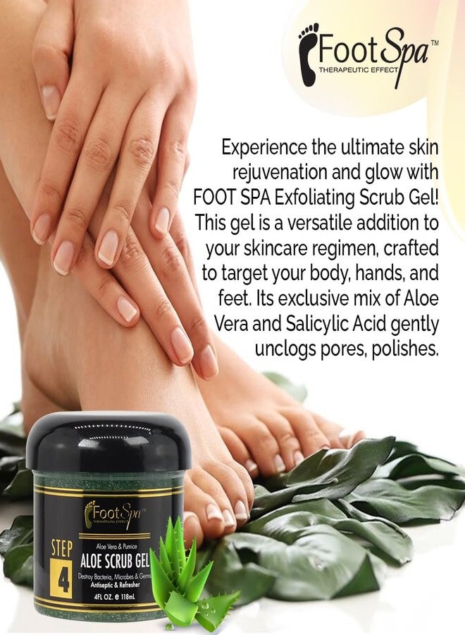 footspa FOOT SPA - Exfoliating Scrub Gel, 4 Oz - Manicure, Pedicure and Body Exfoliator Infused with Aloe Vera and Salicylic Acid - Glow, Polish, Smooth and Moisture Skin - Body, Hand and Foot - Image 4