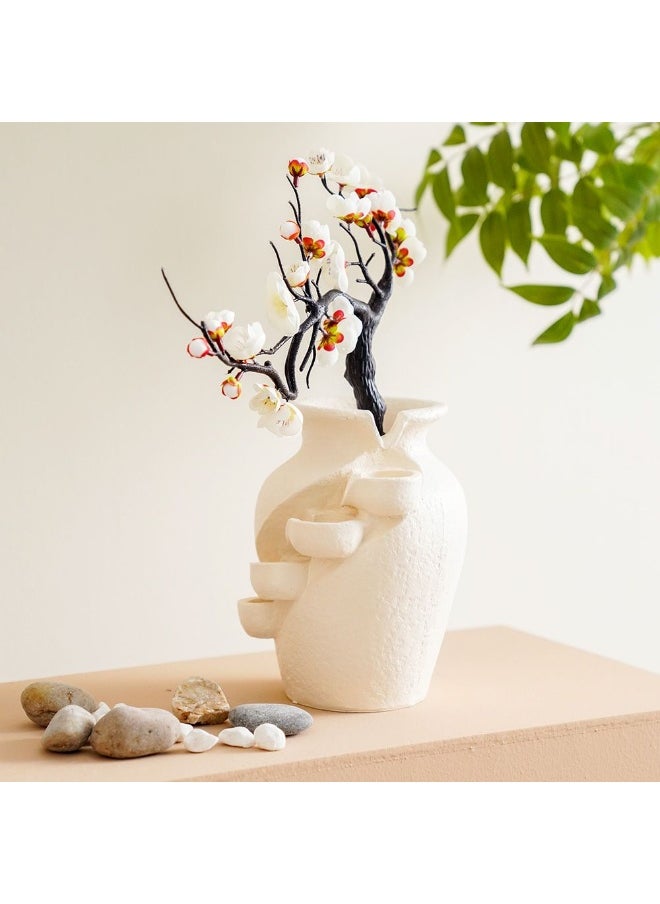 DANUBE HOME Danube Home Stalaca Modern Fountain With Yellow Light - 33X17X40 Cm Ivory Polyresin Indoor Water Feature Serene Home Decor Collection Decorative Home Accessories  - Image 1