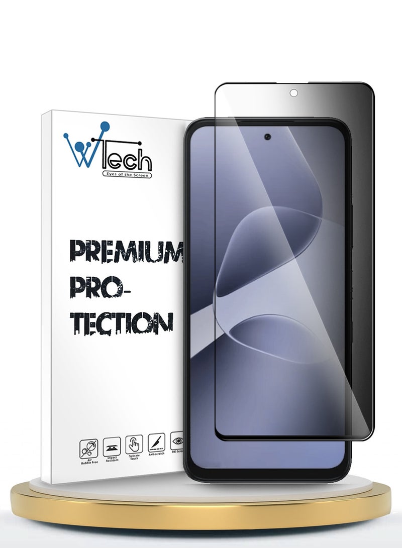 دبليو تيك حماية شاشة زجاجية معززة كاملة الغطاء لصالح انفينكس هوت 60i 4G 2025 سلسلة بريميوم E2E للخصوصية (MSGECP) - شفافة/أسود - Image 1