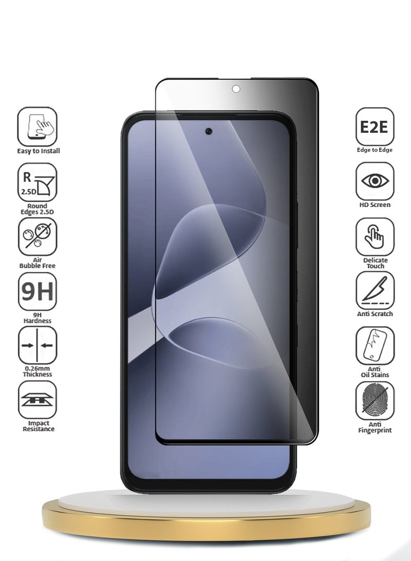 دبليو تيك حماية شاشة زجاجية معززة كاملة الغطاء لصالح انفينكس هوت 60i 4G 2025 سلسلة بريميوم E2E للخصوصية (MSGECP) - شفافة/أسود - Image 2