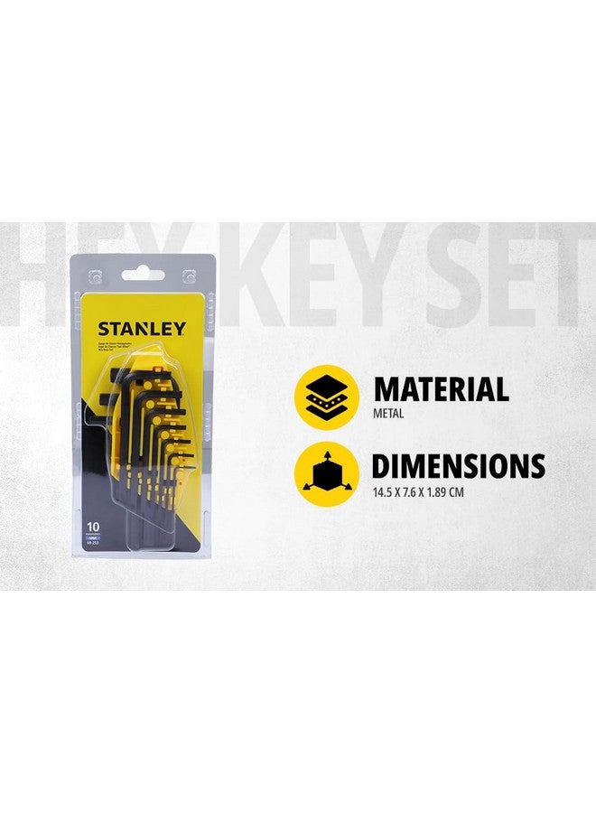 STANLEY 69-253 10-Piece Metric Hex Key Set with Anti-Rust Properties for Home, DIY & Professional Use, YELLOW & BLACK - Image 2