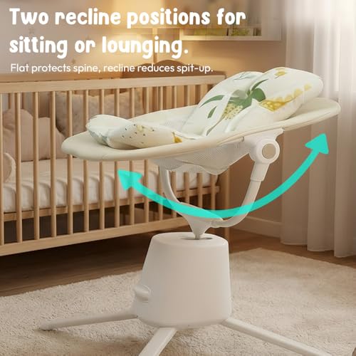 StarAndDaisy Baby Rockers for 0 to 2 Years, Baby Multi Functional Rocker/Rocking Chair for Babies Infants & Toddler with 5-Level Automatic Swing & Bouncer, Bluetooth Music, Remote Control - Beige - Image 3