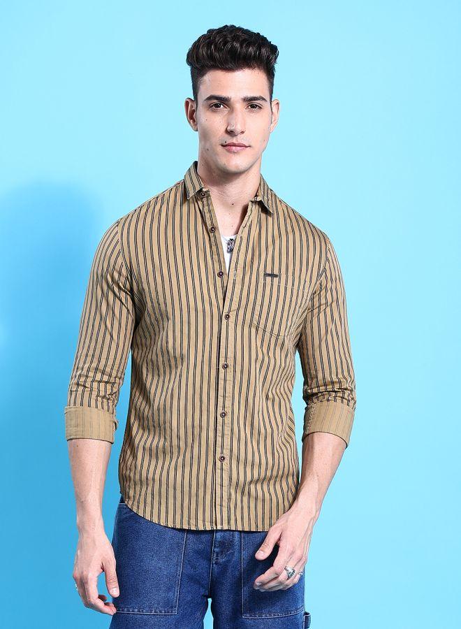 The Indian Garage Co Men Slim Fit Abstract Printed Full Sleeves Cutaway Collar Casual Shirt  - Image 1