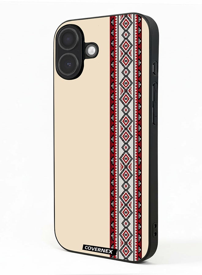 Covernex Apple iPhone 17 Protective Case Cover Printed Featuring Traditional Tribal Embroidery Strip - Image 1