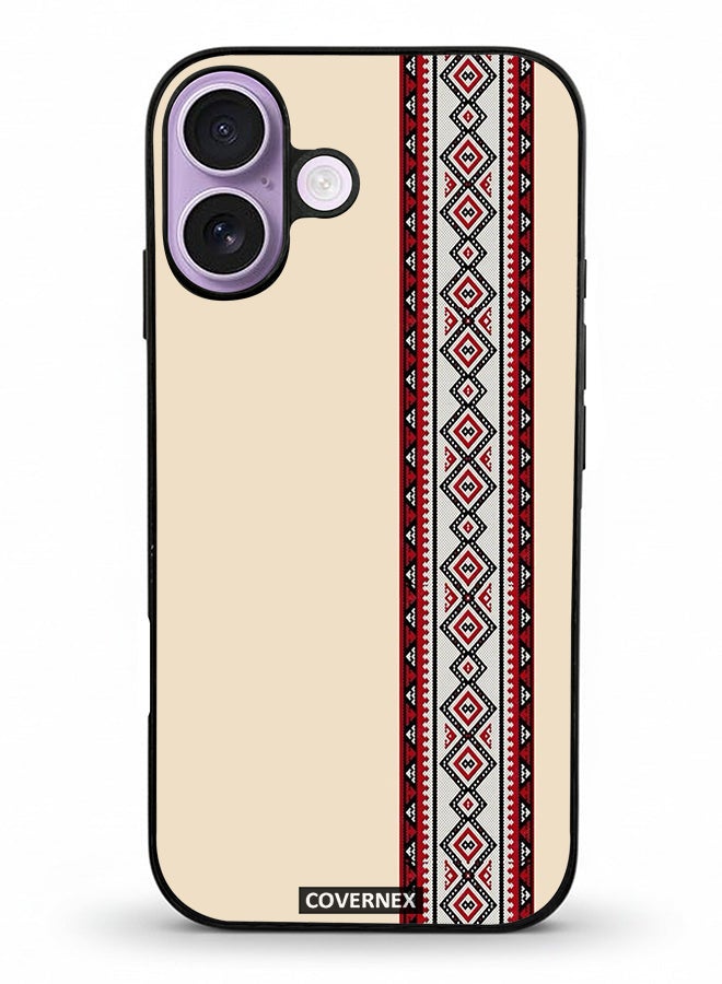Covernex Apple iPhone 17 Protective Case Cover Printed Featuring Traditional Tribal Embroidery Strip - Image 2