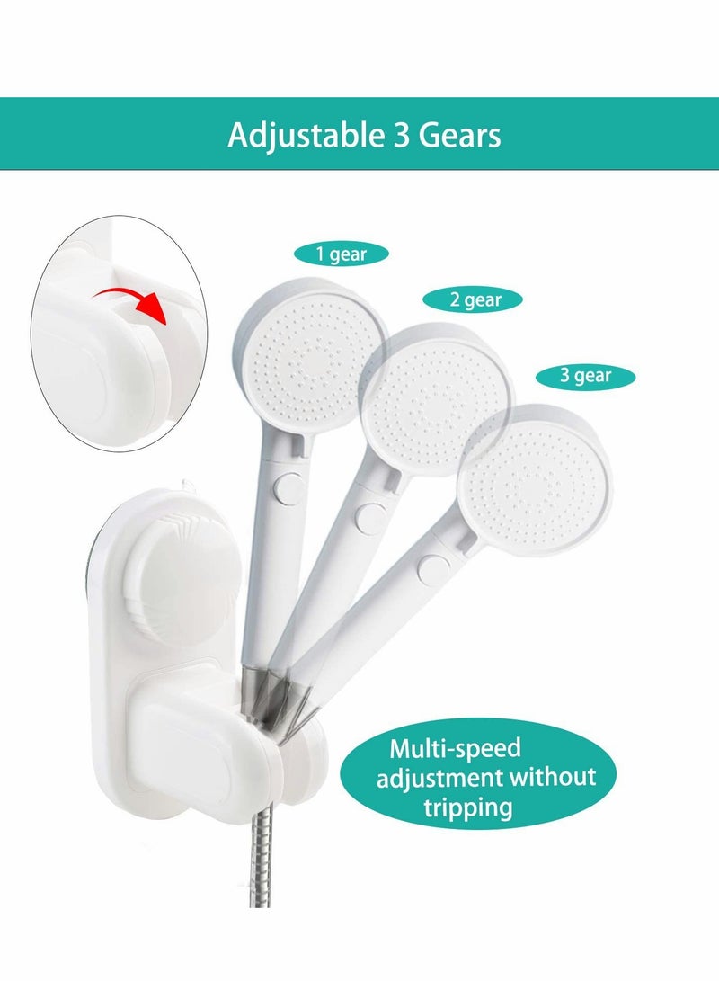 Excefore Shower Head Holder, Suction Cup Shower Head Bracket Bathroom, Removable Handheld Wand Holder & Wall Mounted Suction Bracket for Marble Glass Metal Ceramic, White  - Image 2