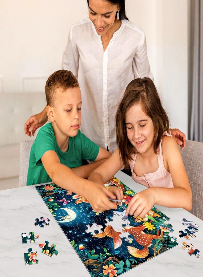 Biarek Puzzles for Kids Ages 4-8, 100 Piece Jigsaw Puzzle for Kids Ages 6-8, Cute Deer Animal Forest Puzzle for Kids Ages 4-6, Educational Learning Toys and Birthday Gifts for Boys and Girls - Image 2