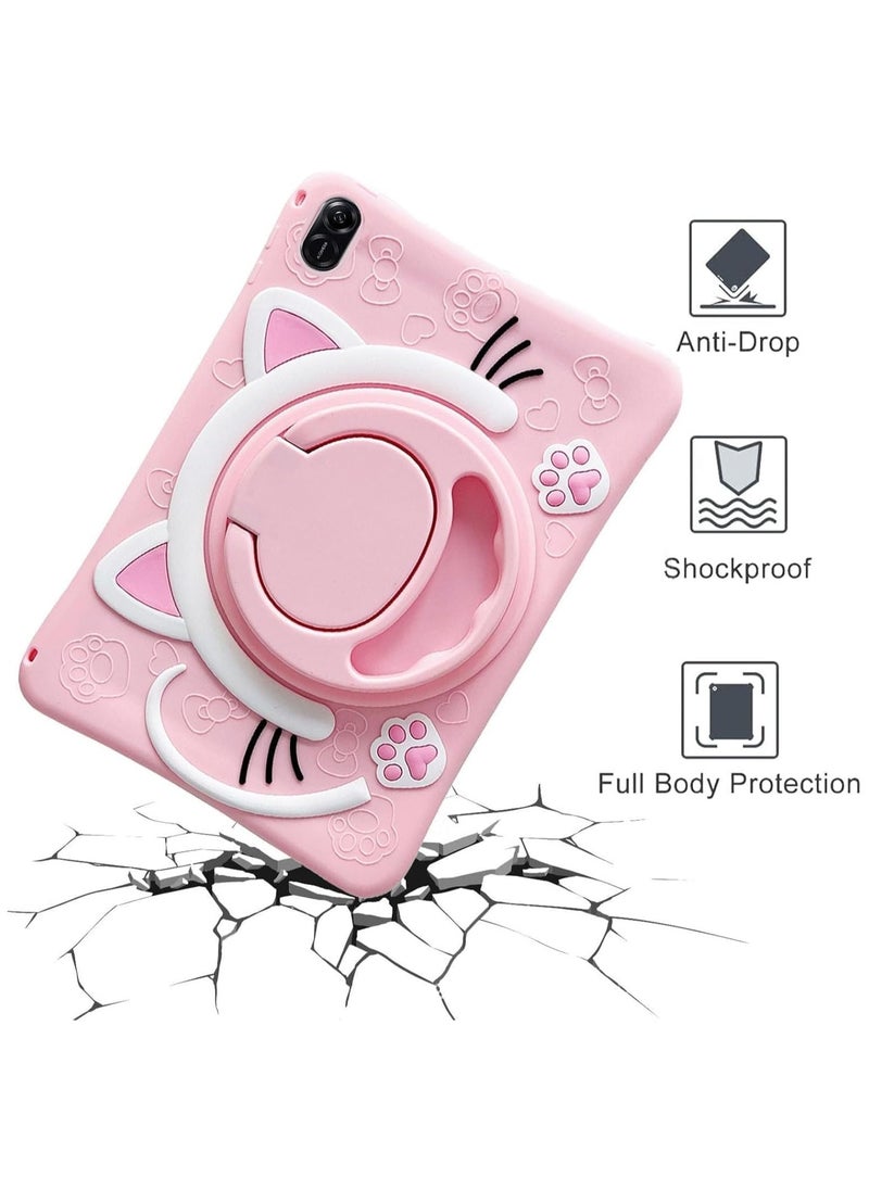 General - Case Compatible with Honor Pad X9 Tablet 11.5 Inch 2023 Cover, Cute Cat Kids Case with 360° Rotating Handle Kickstand Shockproof Rugged Heavy Duty Kids Tablet Cover - Image 1