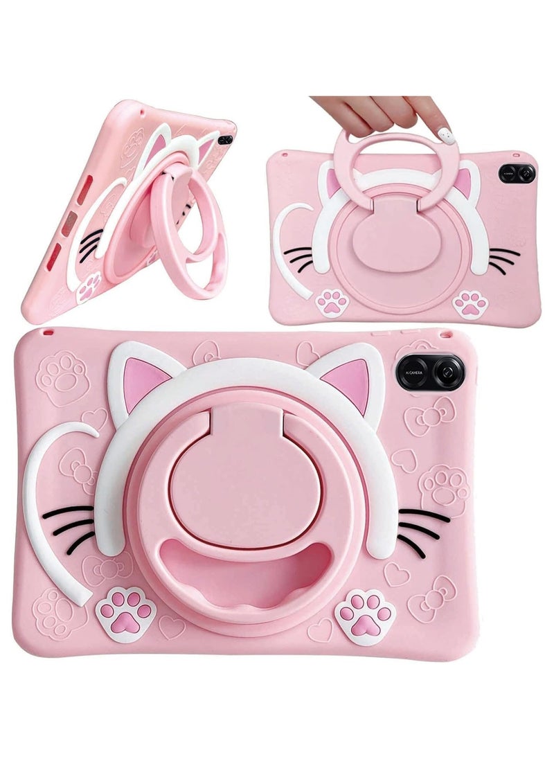 General - Case Compatible with Honor Pad X9 Tablet 11.5 Inch 2023 Cover, Cute Cat Kids Case with 360° Rotating Handle Kickstand Shockproof Rugged Heavy Duty Kids Tablet Cover - Image 1
