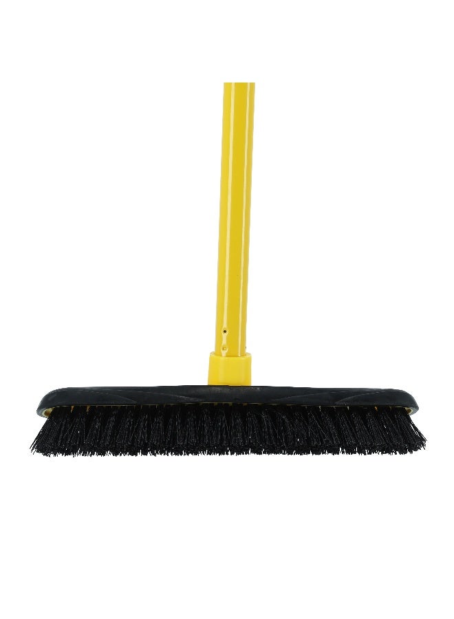 Royalford Floor Broom with a Long Handle- RF11184| Large and Wide Broom Head| Compatible with All Floor Types| Ideal for Sweeping and Cleaning Room, Bathroom, Kitchen| Premium-Quality, Highly Durable, Light-Weight and Elegant Design| Yellow and Black - Image 2