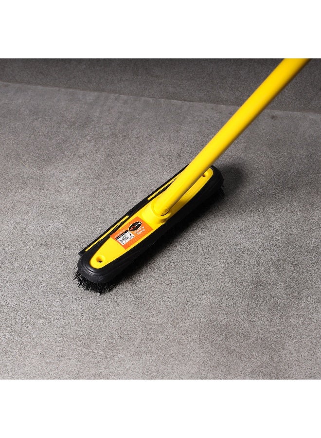 Royalford Floor Broom with a Long Handle- RF11184| Large and Wide Broom Head| Compatible with All Floor Types| Ideal for Sweeping and Cleaning Room, Bathroom, Kitchen| Premium-Quality, Highly Durable, Light-Weight and Elegant Design| Yellow and Black - Image 4