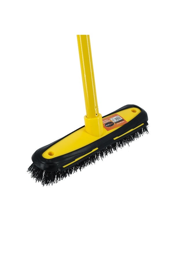 Royalford Floor Broom with a Long Handle- RF11184| Large and Wide Broom Head| Compatible with All Floor Types| Ideal for Sweeping and Cleaning Room, Bathroom, Kitchen| Premium-Quality, Highly Durable, Light-Weight and Elegant Design| Yellow and Black - Image 3
