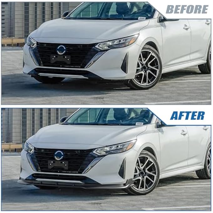 Fancemot Matte Black Front Bumper Lip Compatible with Nissan Sentra 2024 2025, Front Splitter Protector Body Kit - Image 3