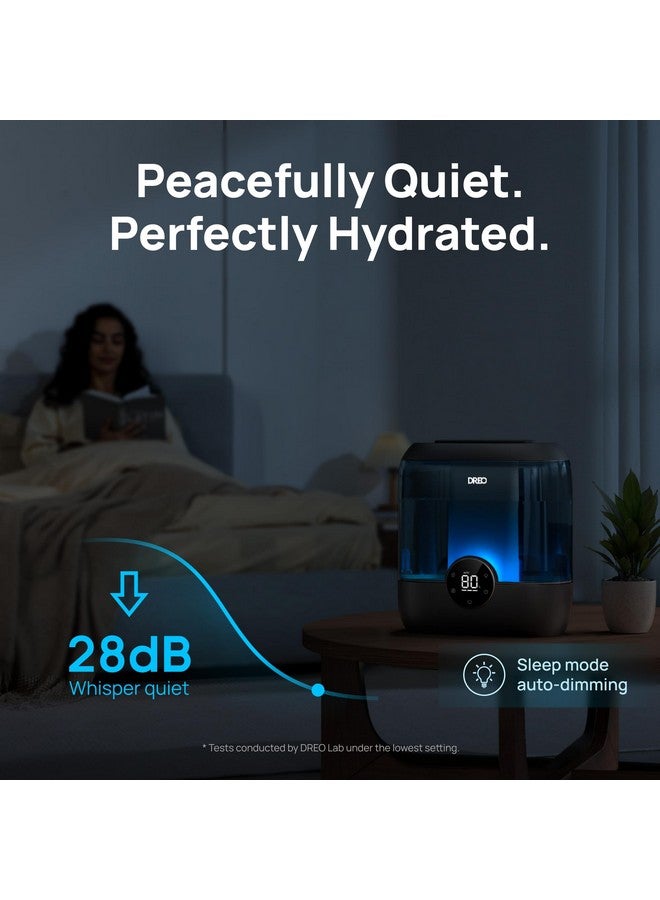 Dreo Dreo Humidifiers for Bedroom, 6L Supersized Cool Mist Humidifiers for Large Room, 60H Runtime 28 dB Quiet, Top Fill Air Humidifiers for Home, Baby, Plant, Nursery, Indoor, Night Light, Black  - Image 3