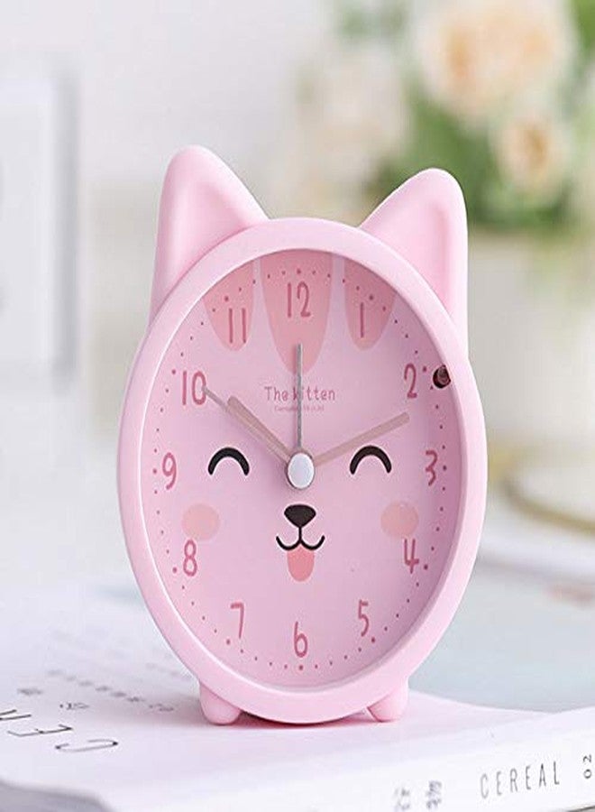AISI Children Cute Animal Dog/Cat Alarm Clock Silent Non Ticking Silicone Clock Night Light Travel Clock - Image 3