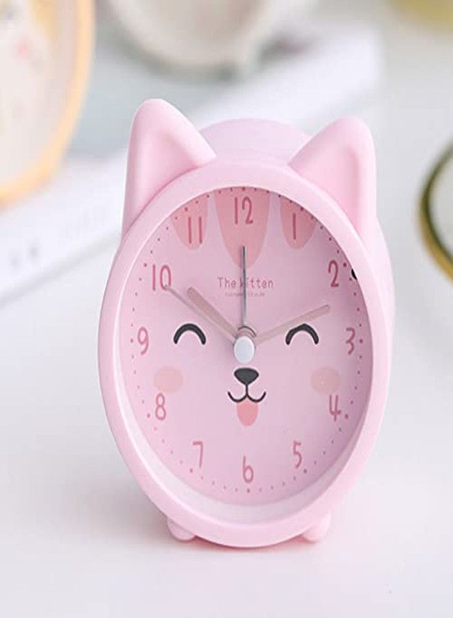 AISI Children Cute Animal Dog/Cat Alarm Clock Silent Non Ticking Silicone Clock Night Light Travel Clock - Image 4