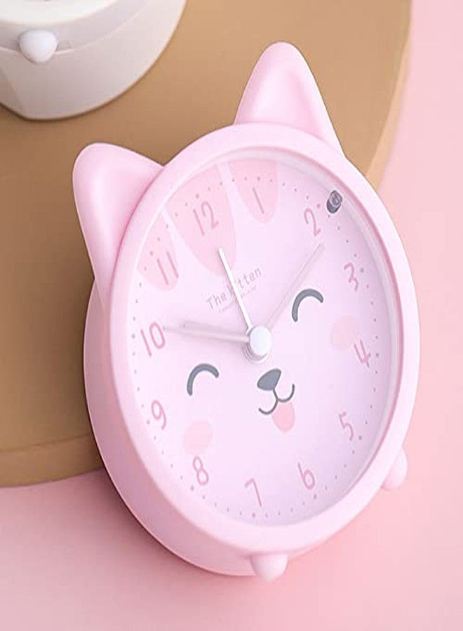 AISI Children Cute Animal Dog/Cat Alarm Clock Silent Non Ticking Silicone Clock Night Light Travel Clock - Image 5