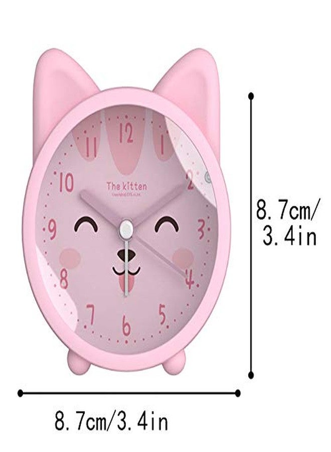 AISI Children Cute Animal Dog/Cat Alarm Clock Silent Non Ticking Silicone Clock Night Light Travel Clock - Image 2