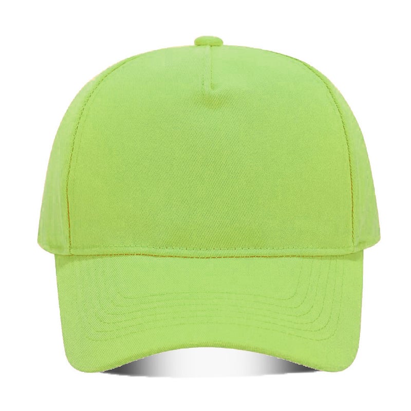 High-end pure cotton five solid color curved along the light plate copper buckle adult baseball cap cap sunshade cap can be printed and embroidered LOGO Military green - Image 2