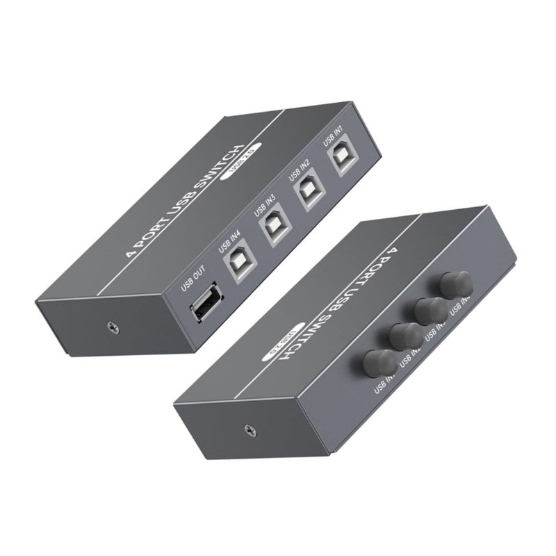 4 Port USB Switch Hub Aluminum Alloy Multi Device Sharing Switcher Energy Efficient - Image 5