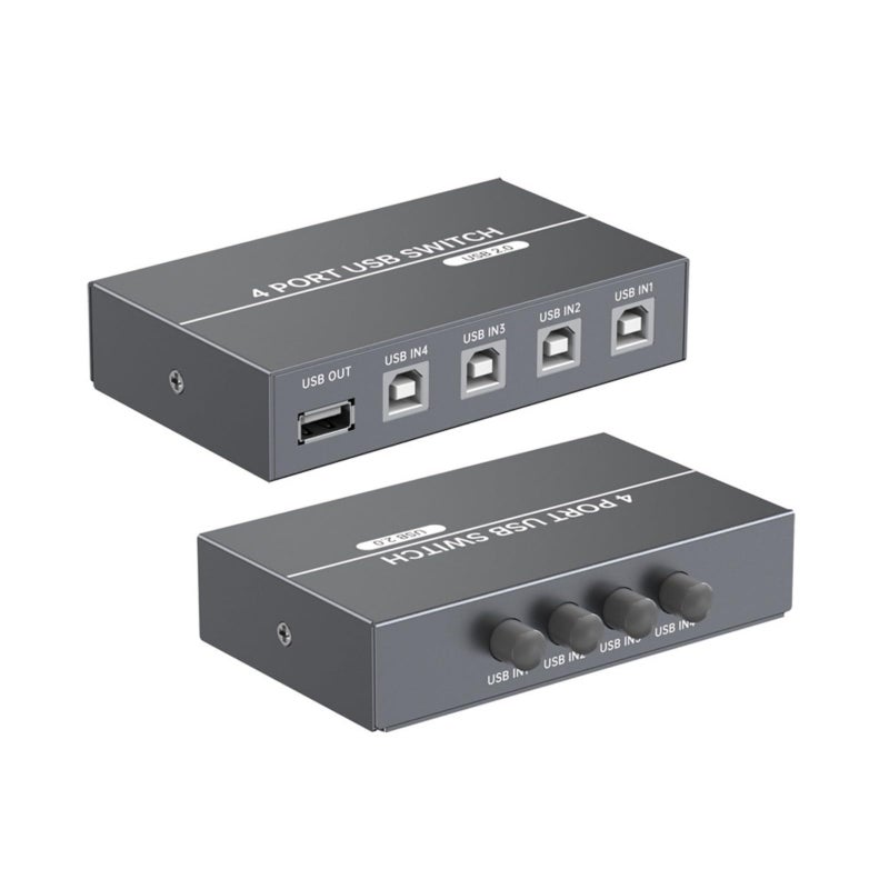 4 Port USB Switch Hub Aluminum Alloy Multi Device Sharing Switcher Energy Efficient - Image 2