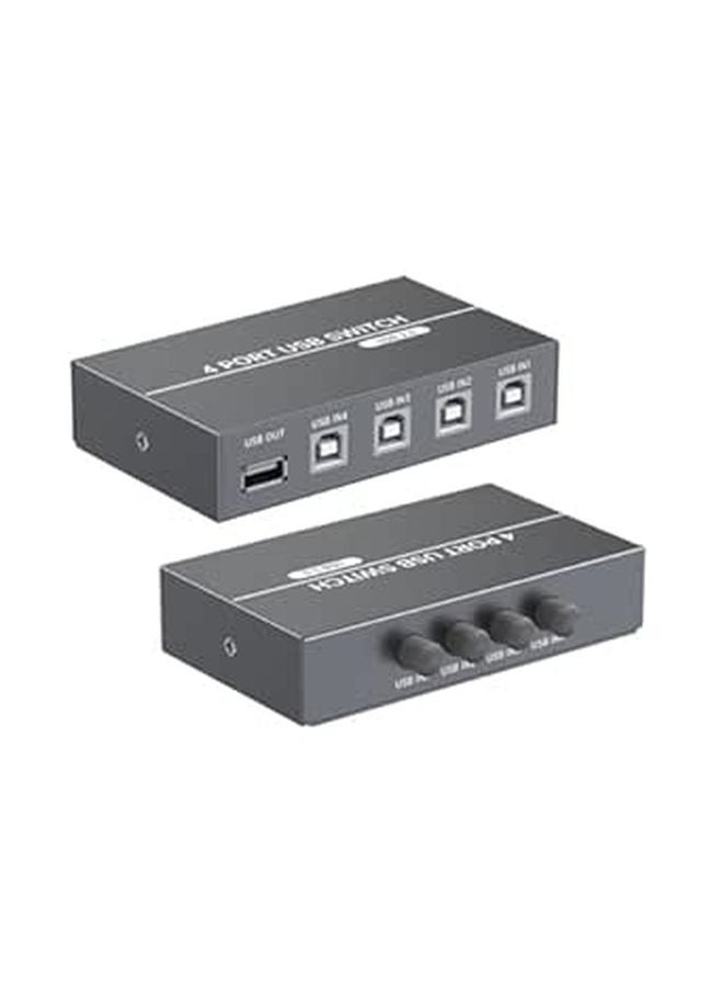 4 Port USB Switch Hub Aluminum Alloy Multi Device Sharing Switcher Energy Efficient - Image 1