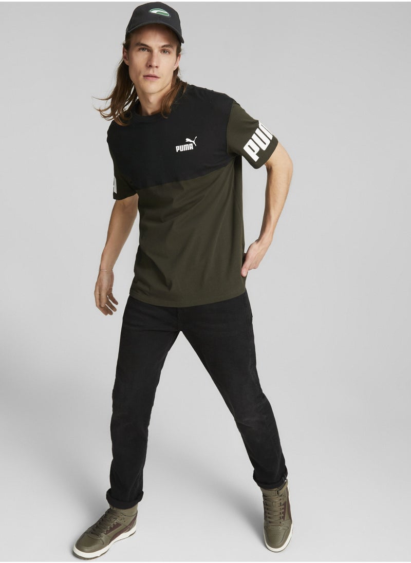 PUMA Power Colourblock Mens Shortsleeve T-shirt  - Image 4